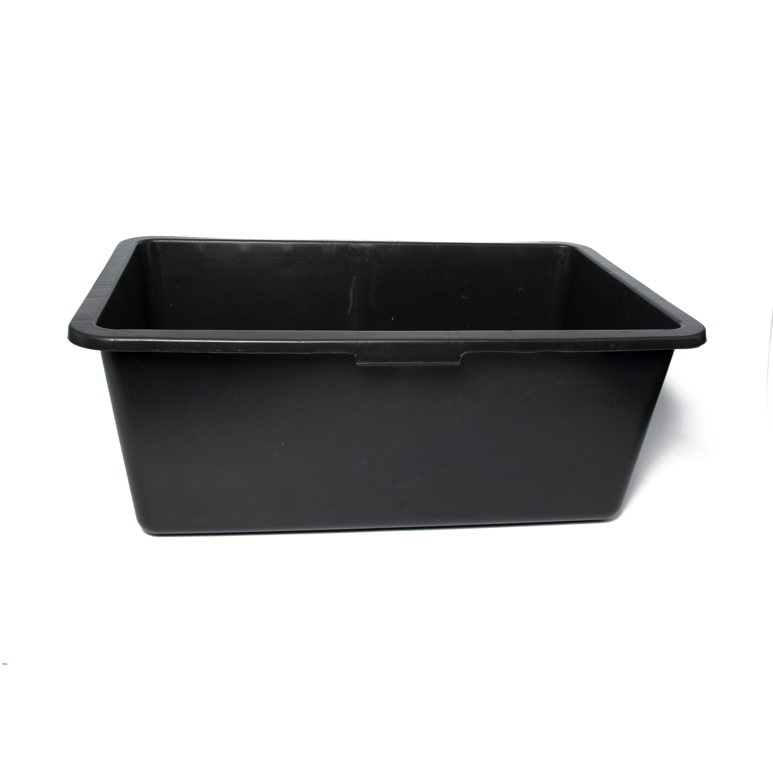 Celtniecības konteineris 90l, taisnstūra ar sānu rokturiem, melns. Izmērs: 790 x 300 x 480 mm